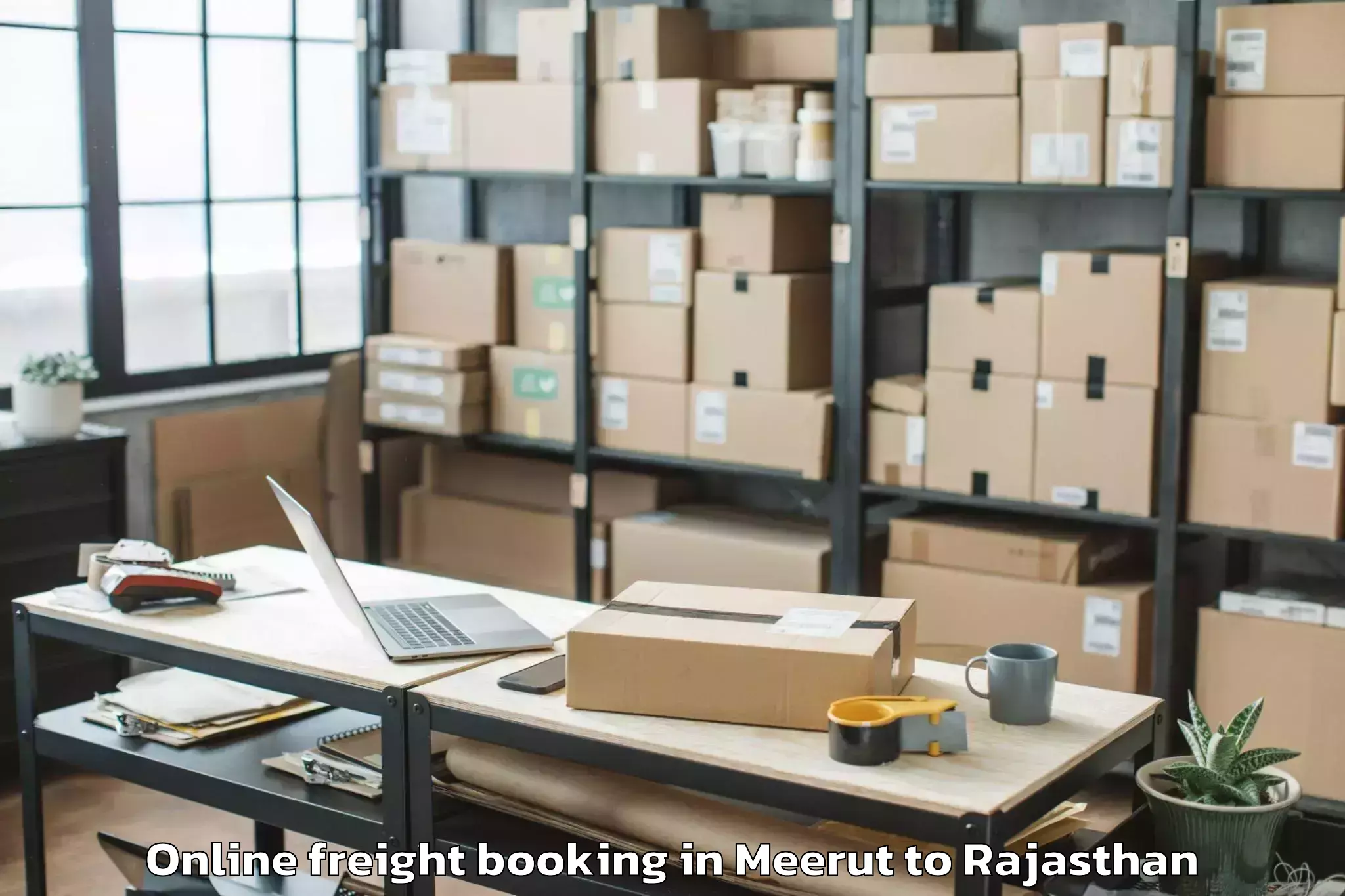 Easy Meerut to Thanagazi Online Freight Booking Booking